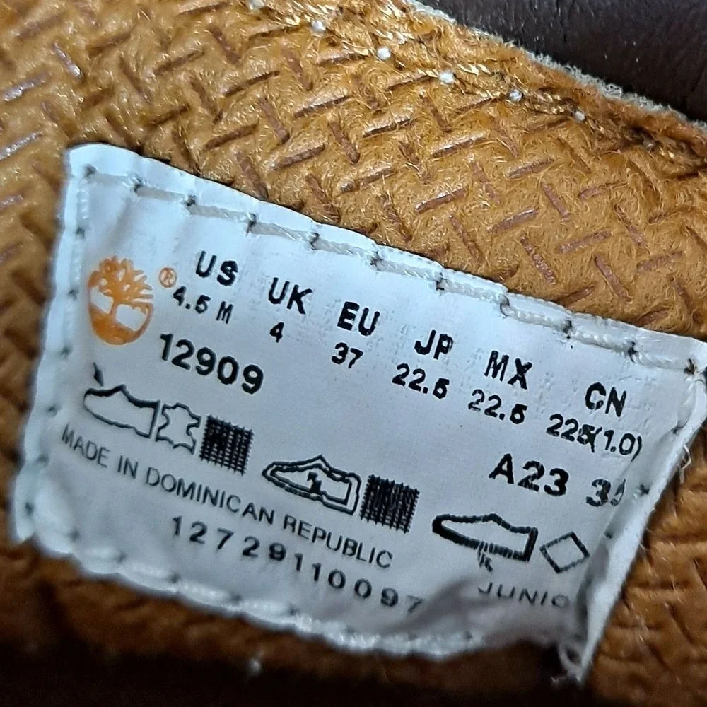 Timberland Kids' Boots Premium Waterproof Padded Collar Wheat‎ Size 4.5